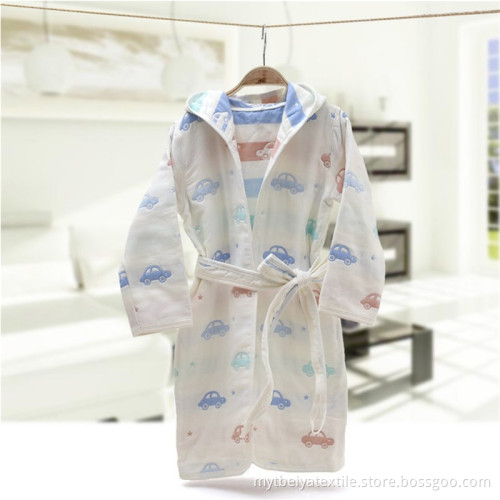 Hot Sale Printing Comfortable 100% Cotton Bathrobe Kids